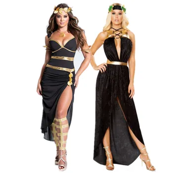 Sexy Egiptene Cleopatra Princess Doamnelor Costum De Halloween Medievală Greacă Zeița Cosplay Rochie Fancy