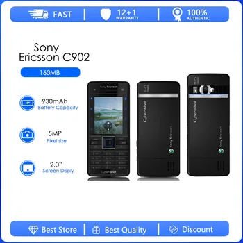 Sony Ericsson C902 Renovat-C902 Original Deblocat Telefonul 5MP aparat de Fotografiat Telefon Mobil, radio FM, GPS, e-Mail MP3 Muzica