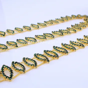 Stras Decorare 5 Metri piersic rochie de mireasa aurii sticla de cristal stras lanț stil pur manual DIY