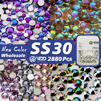 VDD SS30 2880Pcs Culori Noi en-Gros de Sticlă de Înaltă Calitate de Cristal Pietre Strass Spatele Plat Pentru Unghii DIY Meșteșug Decoratiuni